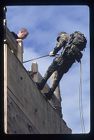 Army ROTC Cadets repelling down a wall